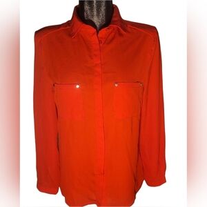 Sandra Venditti Red Button Up Shirt M